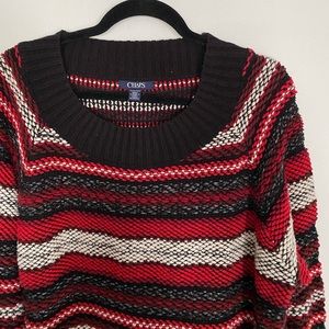 Chaps Women’s Plus Striped Chunky Knit Sweater